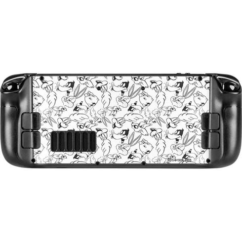Looney Tunes Looney Squad Black and White Grid Steam Deck Handheld Gaming Computer Skin